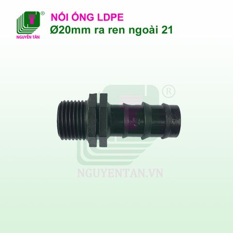 Nối ống LDPE 20mm ra ren ngoài 21mm