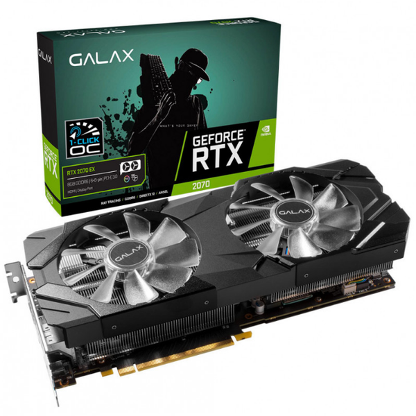 Card Màn Hình Galax RTX 2070 EX (1 Click OC) 8GB GDDR6 BLACK (27NSL6MPX2VE)