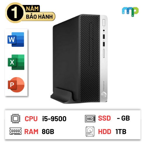 Máy bộ hãng HP ProDesk 400 G6 SFF (i5-9500/ 8GB/ 1TB HDD/ DVDRW/ Mouse & Key/ FreeDos/ 1Yr) 9FX89PA