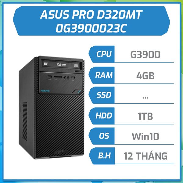Máy bộ hãng ASUS PRO D320MT G3900/4GD4/500GB/ĐEN/Win10 0G3900023C