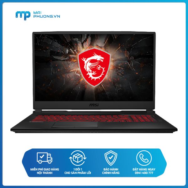 Laptop Gaming MSI GL75 i7-10750H|16GB|512GB|GTX1660TI-6GB|17.3''|Win10|balo|Đen-GL75 10SDR-495VN