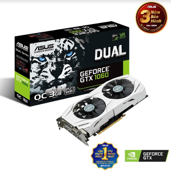 Card màn hình Asus Dual GTX1060-O3G