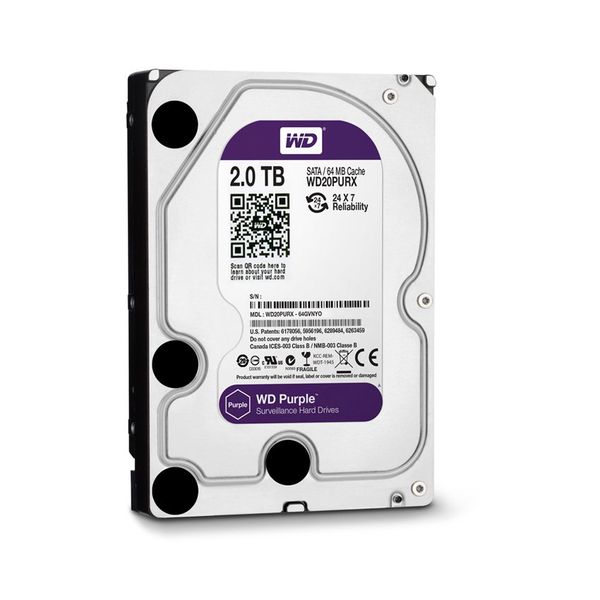 Ổ cứng HDD Western Purple 2TB 3.5 inch 5400RPM, SATA3 6Gb/s, 64MB Cache