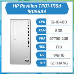 Máy bộ hãng HP Pavilion TP01-1116d (i5-10400F/8GB/1TB/DVDRW/GT730-2GB/Win10/Silver/1Y) 180S6AA