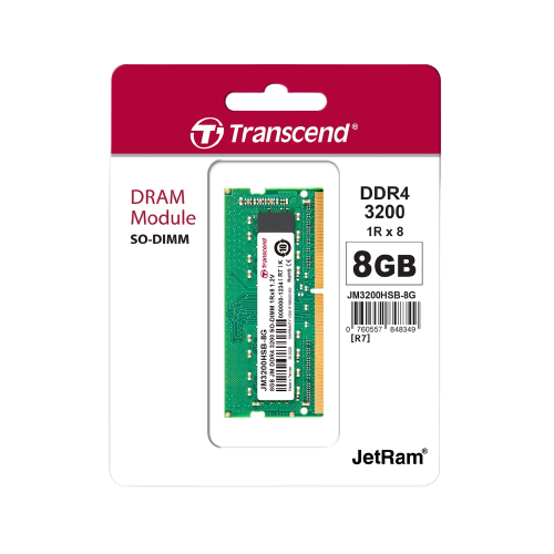 Bộ nhớ 8GB JM DDR4 3200Mhz SO-DIMM 1Rx8 (1Gx8)x8 CL22 1.2V Transcend
