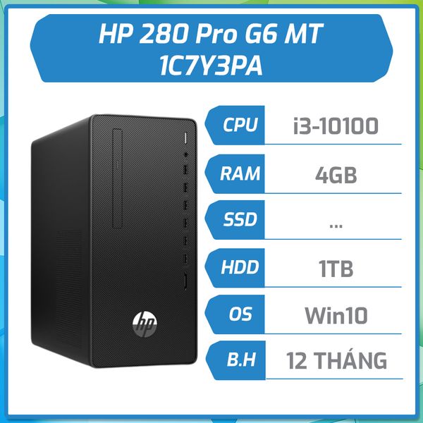 Máy bộ hãng HP 280 Pro G6 MT (i3-10100/4GB/1TB HDD/Win10 Home 64)