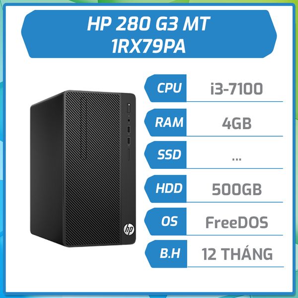 Máy bộ hãng HP 280 G3 MT i3-7100/4GB/500GB/DVDRW 1RX79PA