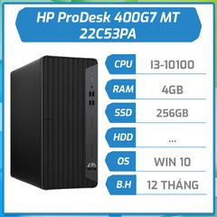 Máy bộ hãng HP ProDesk 400G7 MT i3-10100|4GB|256GB|DVDRW|ĐEN|W10SL (22C53PA)