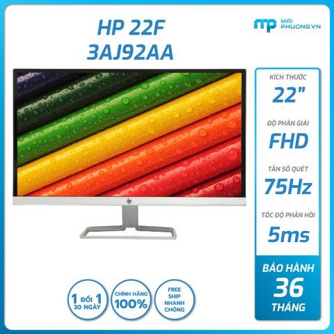 Màn hình HP 22f (22 inch/FHD/75Hz/5ms/VGA+HDMI/36 Tháng) 3AJ92AA