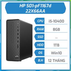 Máy bộ hãng HP S01-pF1167d (i5-10400/8GB RAM/1TB HDD/DVDRW/WL+BT/K+M/Win 10) 22X66AA