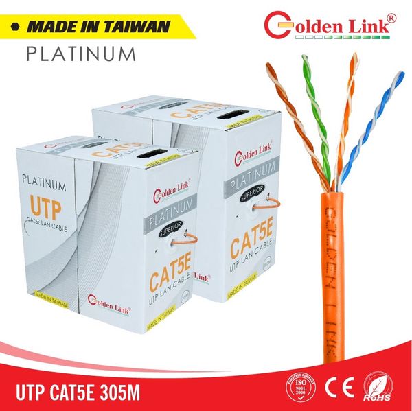 Cáp Mạng Golden link Taiwan UTP TW1101-100 Cat5e (Màu cam) mét