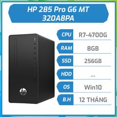 Máy bộ hãng HP 285 Pro G6 MT (AMD Ryzen7-4700G/8GB/256G NVMe/Win10 home/1y Onsite) 320A8PA