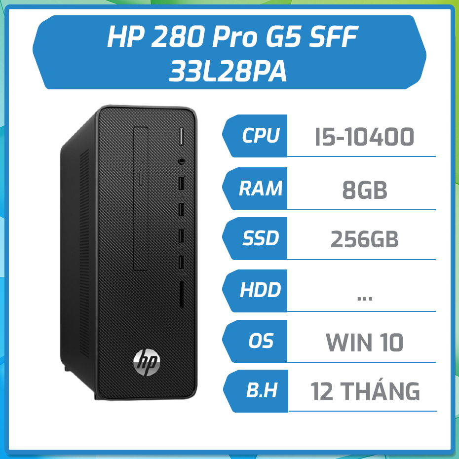HP 280 Pro G5 SFF (i5-10400/8GB/256GB/DVDRW/ĐEN/Win10)