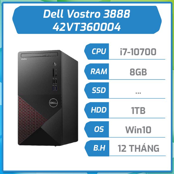 Máy bộ Dell Vostro 3888 (i5-10400/8GB/256GB/Win10Home) (42VT360004)