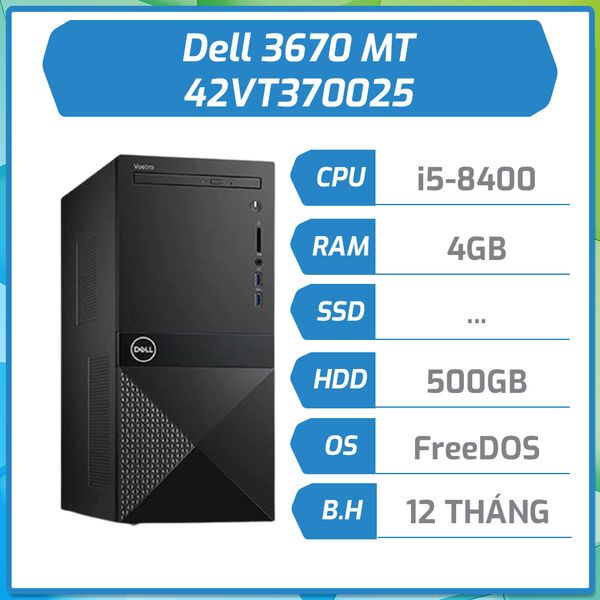 Máy bộ hãng Dell 3670 MT i5-8400/4GB/1TB/DVD 42VT370025 (A)