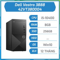 Máy bộ hãng Dell Vostro Desktop 3888 i5-10400/8GB/256GB/DVDRW/Win 10/1Yr 42VT380004