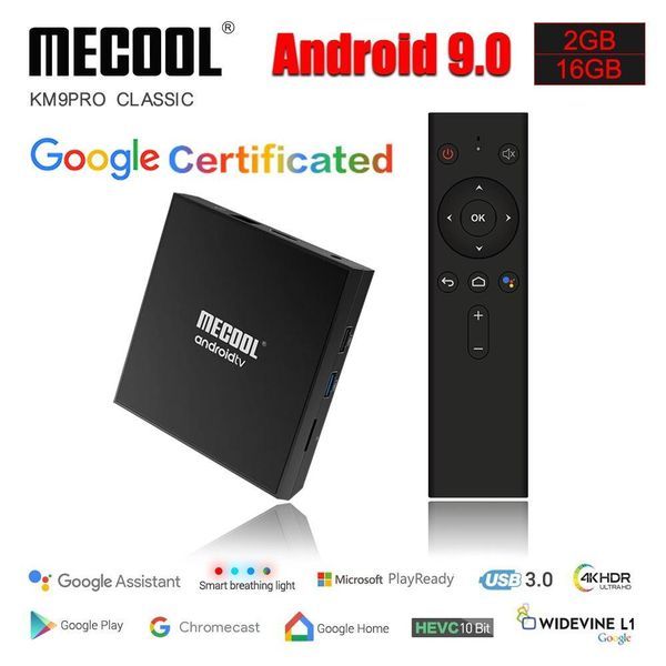 MECOOL KM9 PRO, ANDROID TV BOX 9.0 CHIP S905X2 2GB/16GB, ĐIỀU KHIỂN GIỌNG NÓI