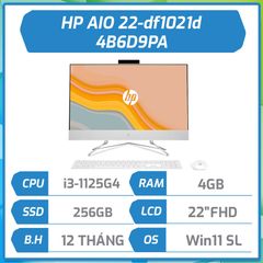 Máy bộ HP AIO 22-df1021d (i3-1125G4/4GB/256GB/21.5''FHD/Win11SL/White) 4B6D9PA
