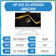 Máy bộ hãng HP AIO 24-df1030d (i5-1135G7/8GB/512GB/23.8''/Win11 home 64/White/1Y WTY)
