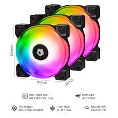 Quạt Tản Nhiệt Case Id-Cooling DF-12025-ARGB TRIO (3pcs Pack)