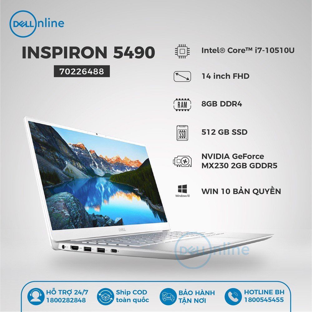 Laptop DELL Inspiron 5490 (70226488-Silver)
