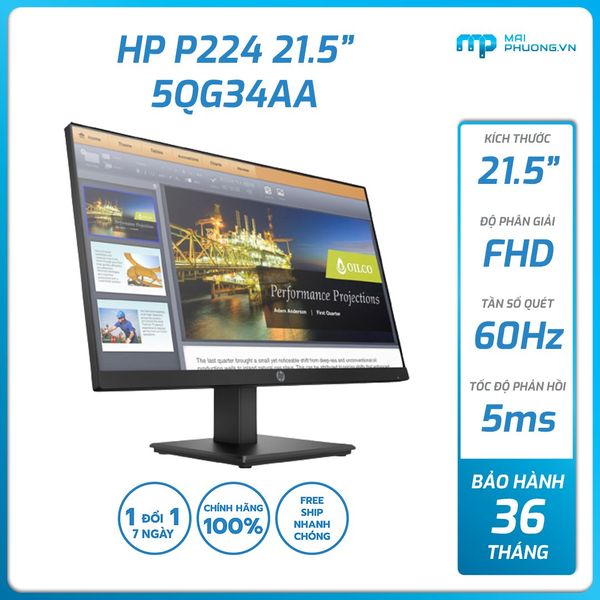 Màn hình HP P224 22 inch 5QG34AA