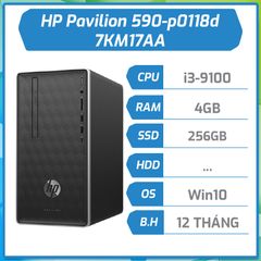 Máy bộ hãng HP Pavilion 590-p0118d i3-9100/4GB/256GB SSD/DVDRW/Win10 7KM17AA