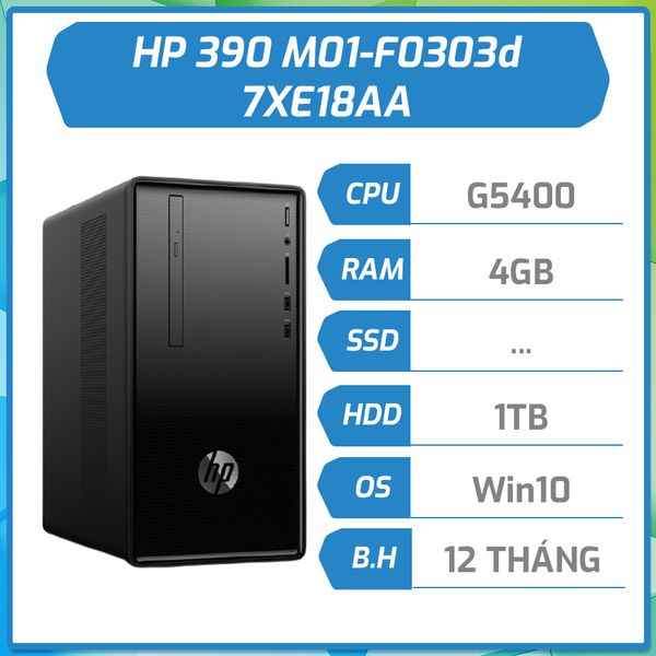 Máy bộ hãng HP 390 M01-F0303d G5420/4GB/1TB/DVDRW/Win10/Đen 7XE18AA