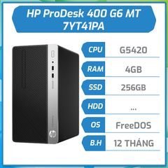 Máy bộ PC HP ProDesk 400 G6 MT 7YT41PA (Pentium G5420/4GB/256GB SSD/UHD 610/Free DOS)