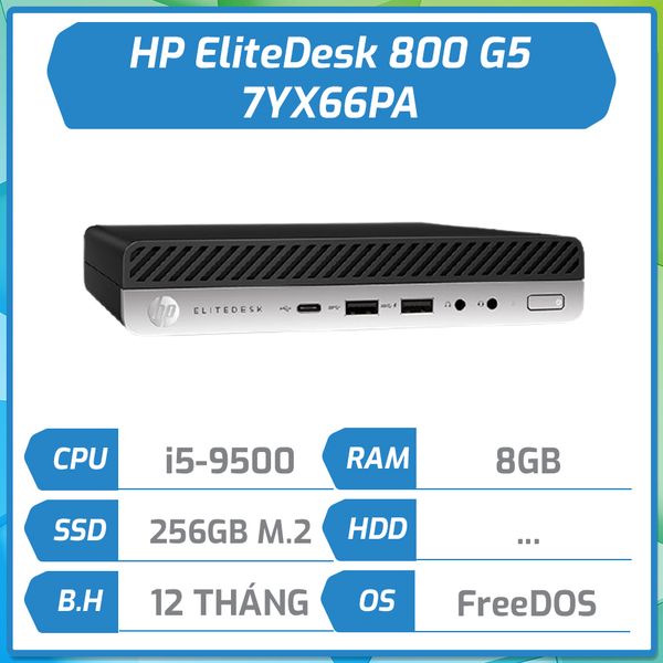 Máy bộ Mini HP EliteDesk 800 G5 Desktop Mini (i5-9500/8GB/256GB/UHDGraphics/ FreeDOS) 7YX66PA