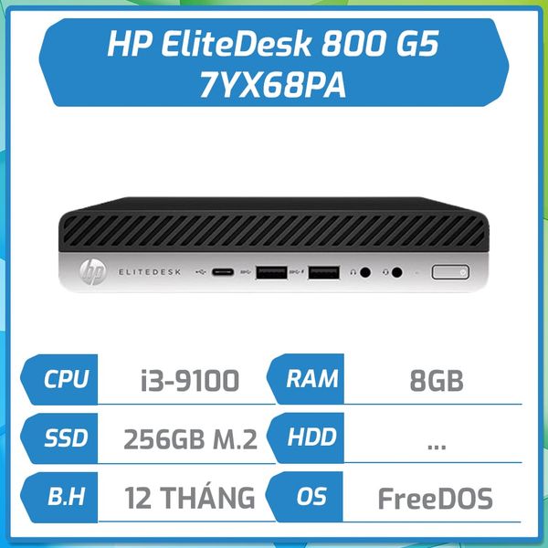 Máy bộ Mini HP EliteDesk 800 G5 (i3-9100/8GB/256GB SSD/UHD/FreeDOS)