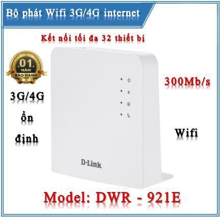 BỘ PHÁT WIFI 4G LTE KHÔNG DÂY DLINK DWR-921E - 2 CỔNG LAN