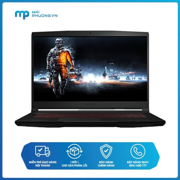 Laptop MSI Gaming GF63 Thin 9SCSR 846VN (I7-9750H/8GB/512GB SSD/15.6FHD-60Hz/GTX1650 MAX Q 4GB/Win 10/Black)