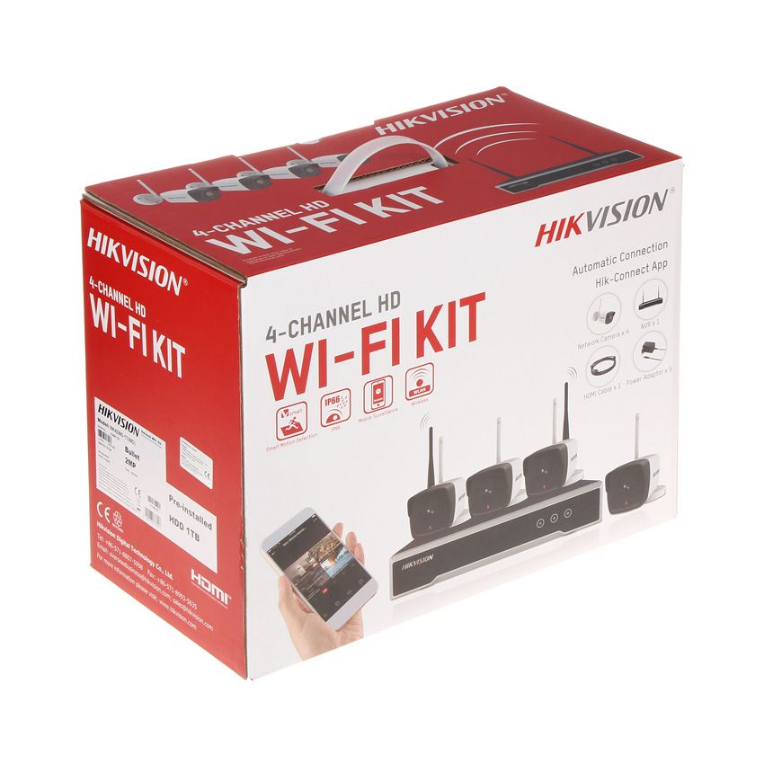 BỘ KIT Camera dùng cho cửa hàng IP Wifi Hikvision NK42W0H(D)/ h265+/ Bullet