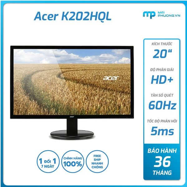 Màn hình Acer K202HQL (20 inch TN/HD+/60Hz/5ms/VGA/36T)