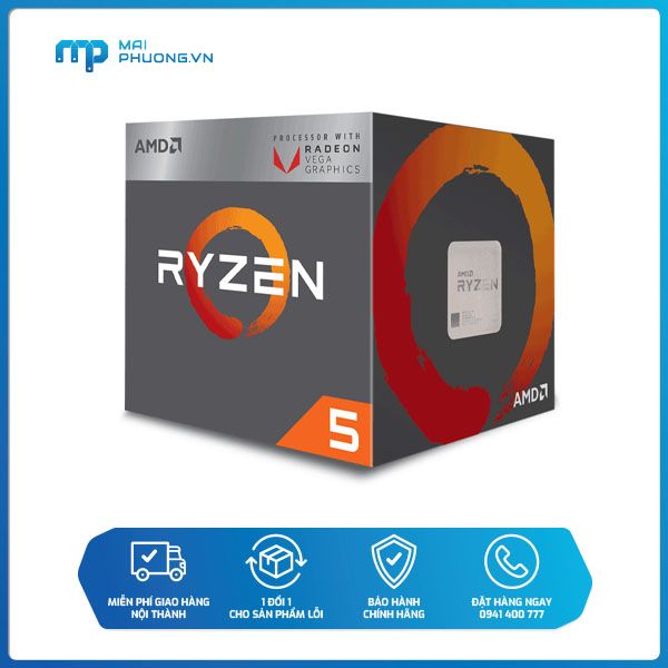 Bộ Vi Xử Lý CPU AMD Ryzen 5 2400G PIB-YD2400C5FBBOX