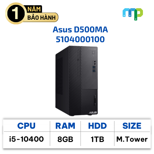 Máy bộ hãng Asus D500MA (i5-10400/8G/1TB HDD/ UHD-630/ Keyboard + Mouse) 5104000100