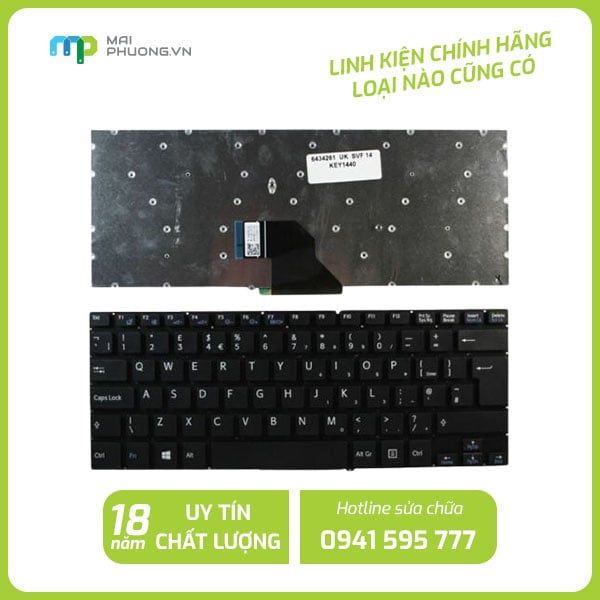 Thay bàn Phím Laptop Sony SVF14 Đen