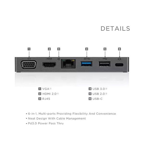Bộ Chuyển Đổi Lenovo Powered USB-C Travel Hub 4X90S92381