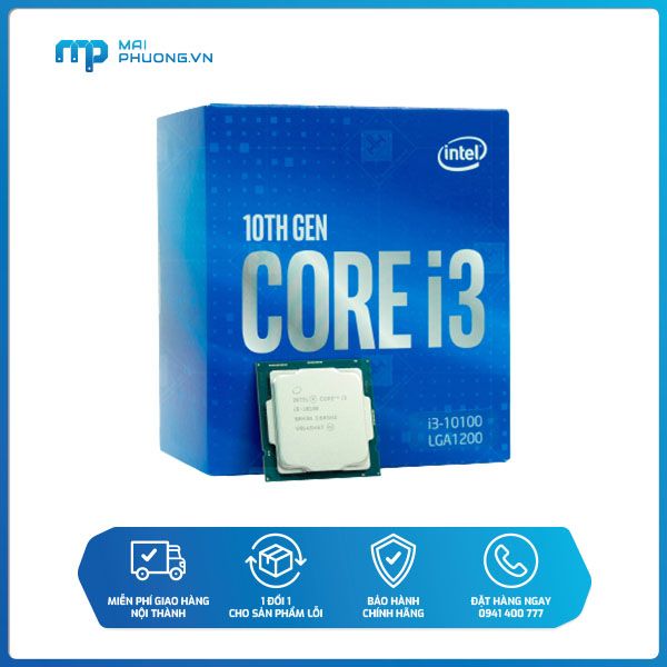 Bộ vi xử lý Intel Core I3-10100 (BX8070110100SRH3N)+Quạt