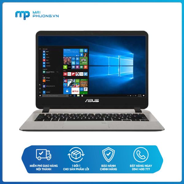Laptop Asus Vivobook X407UA I3-7020U/4Gb/256GB SSD/14''/Win10 BV438T
