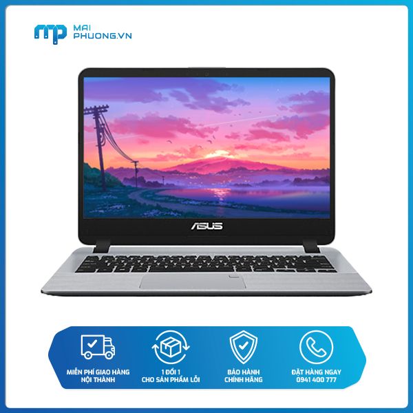 Laptop ASUS VivoBook X407UA-BV489T i5-8250U/4GB/16GB Intel Optane/1TB HDD/UHD 620/Win10/1.6 kg