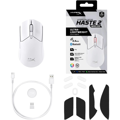 Chuột HP HyperX Pulsefire Haste II Wireless Black/White