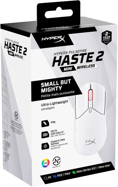 Chuột HP HyperX Pulsefire Haste 2 Mini Wireless Black/ White