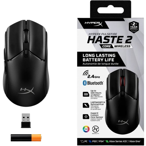 Chuột HP HyperX Pulsefire Haste 2 Core Wireless Black/ White