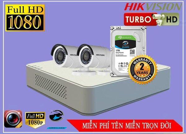 Bộ kit Camera dùng cho gia đình Hikvision FullHD (DS-2CE16D0T-IR / DS-2CE56D0T-IRP/ DS-7104HQHI-K1 / Seagate Skyhawk 1TB / DC / Dây)