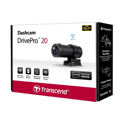 Camera Hành Trình Transcend 32GB/ Dashcam/ DrivePro 20/ for motorcycle/ Sony Sensor _NEW