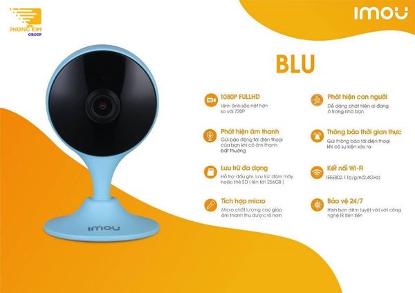 Thiết bị quan sát Camera  IMOU IP Wifi 2.0MP IPC-C22EP Cue 2 Blue