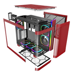 Case Montech KING 95 PRO Black / White / Blue / Red