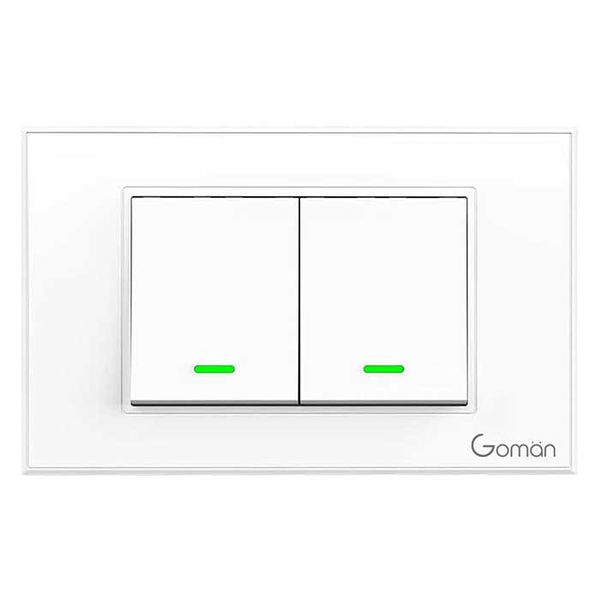 Công tắc đèn WIFI 2 nút GOMAN GM-WUS-226-2W/G